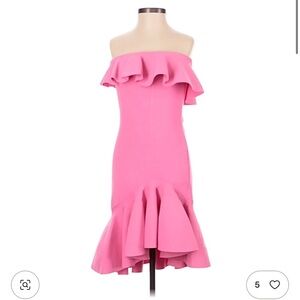 Alexander McQueen Off-Shoulder Pink Dress